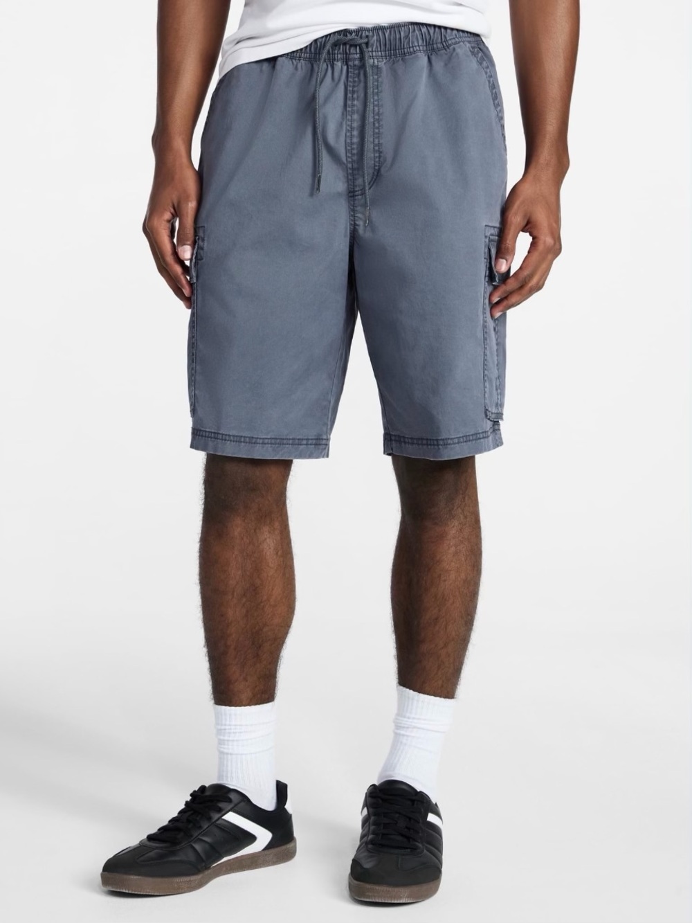 Twill Cargo Drawstring Shorts, 10" Inseam
